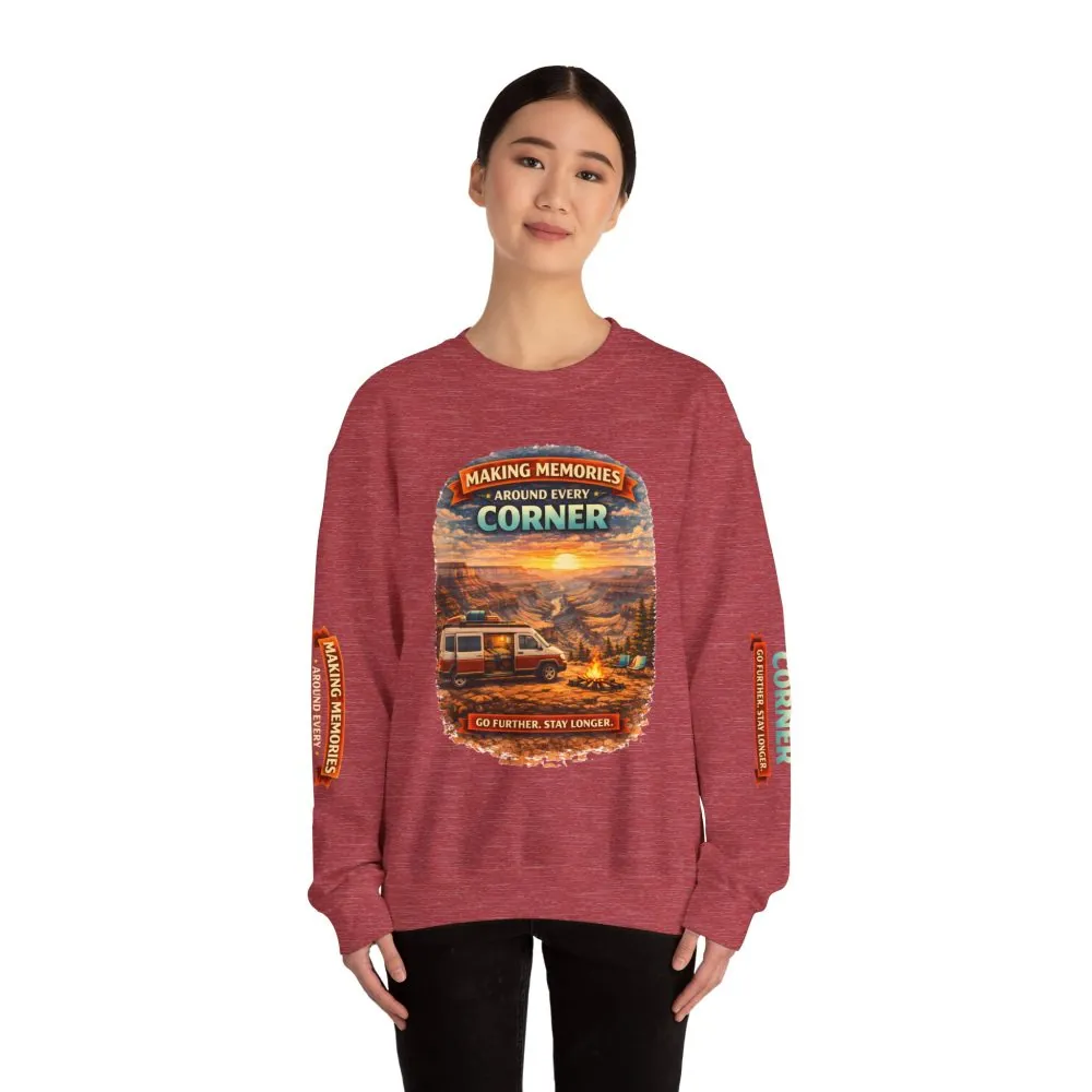 3274827217713695274_2048.jpeg Unisex Heavy Blend™ Crewneck Sweatshirt — "Making Memories Around Every Corner" Design Scenic-Line