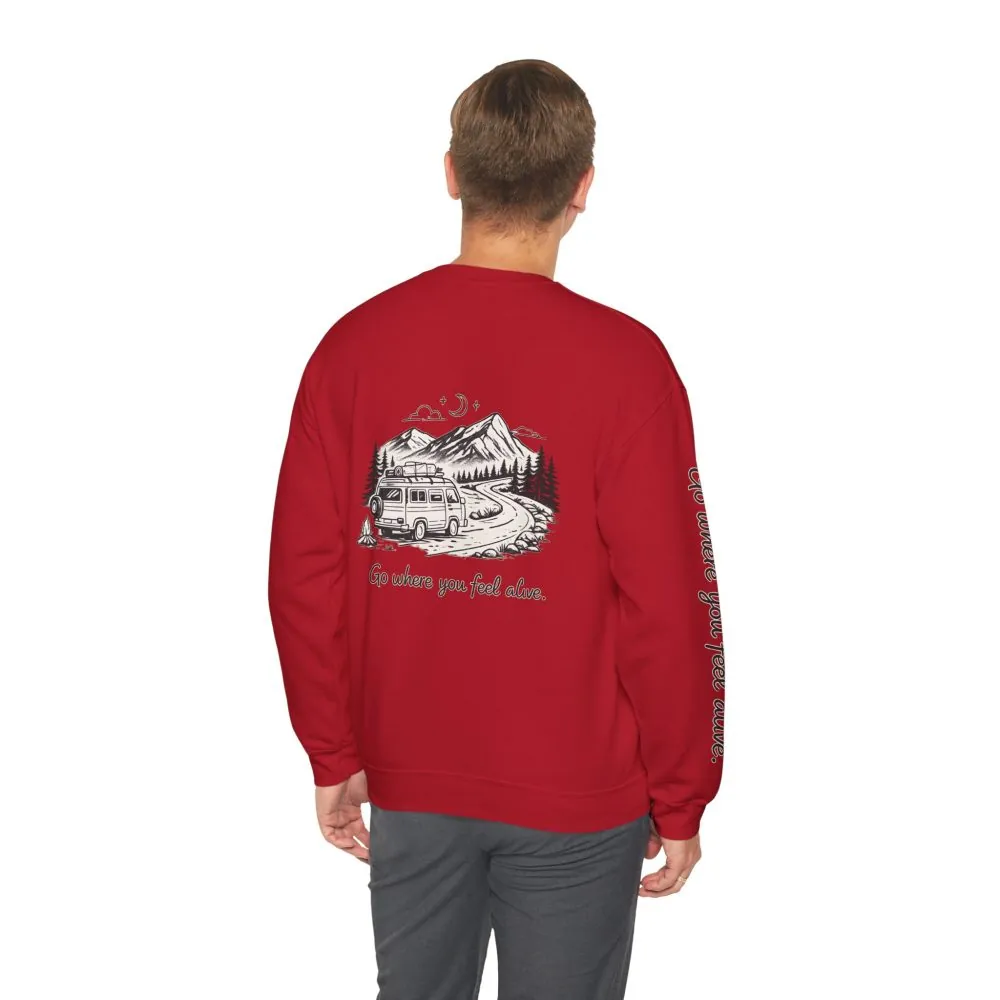 3276291788183021880_2048.jpeg Unisex Heavy Blend™ Crewneck Sweatshirt — "Go Where You Feel Alive" Design Minimal-Line