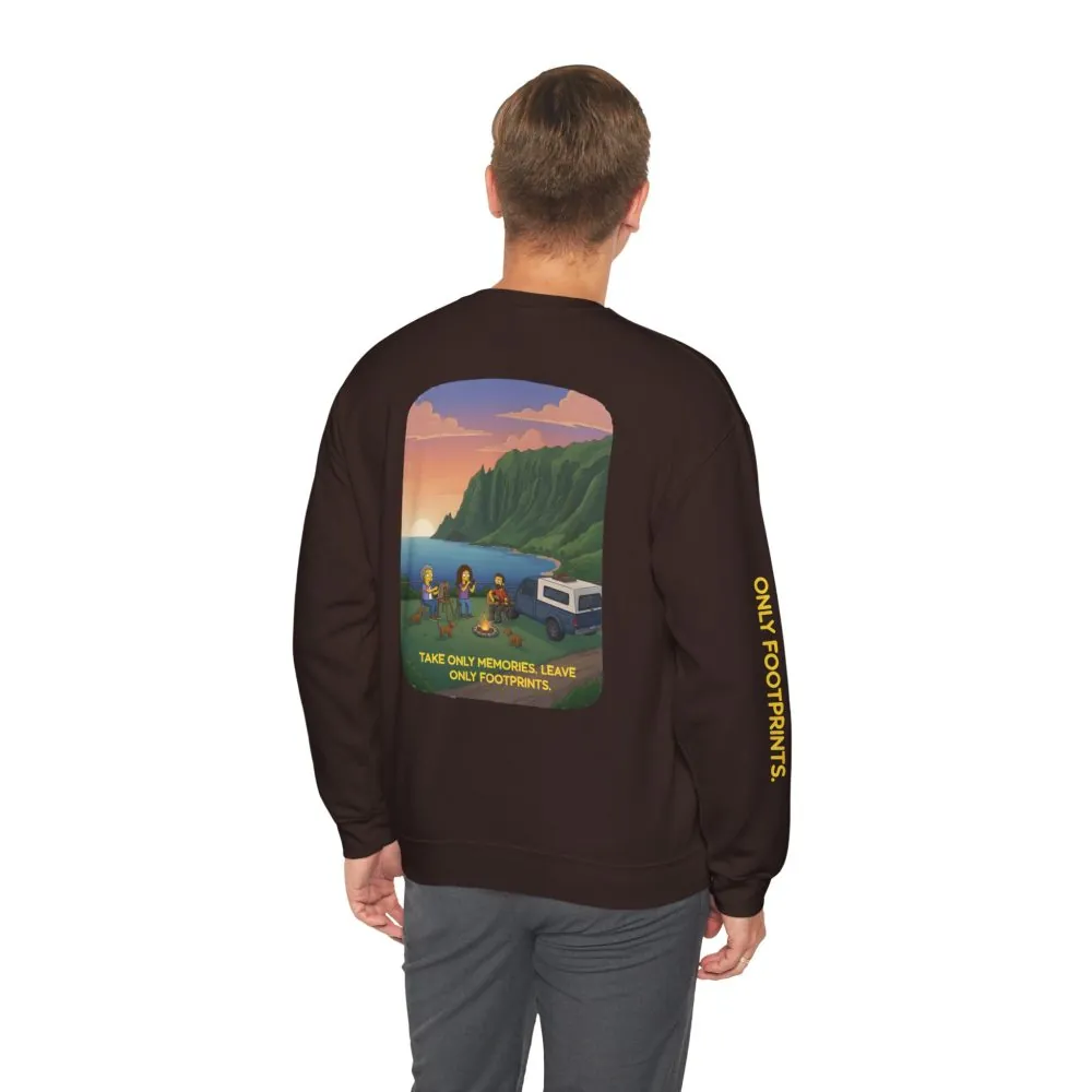 3288506544809755812_2048.jpeg Unisex Heavy Blend™ Crewneck Sweatshirt — "Take Only Memories-Leave Only Footprints" Design Sitcom-Line