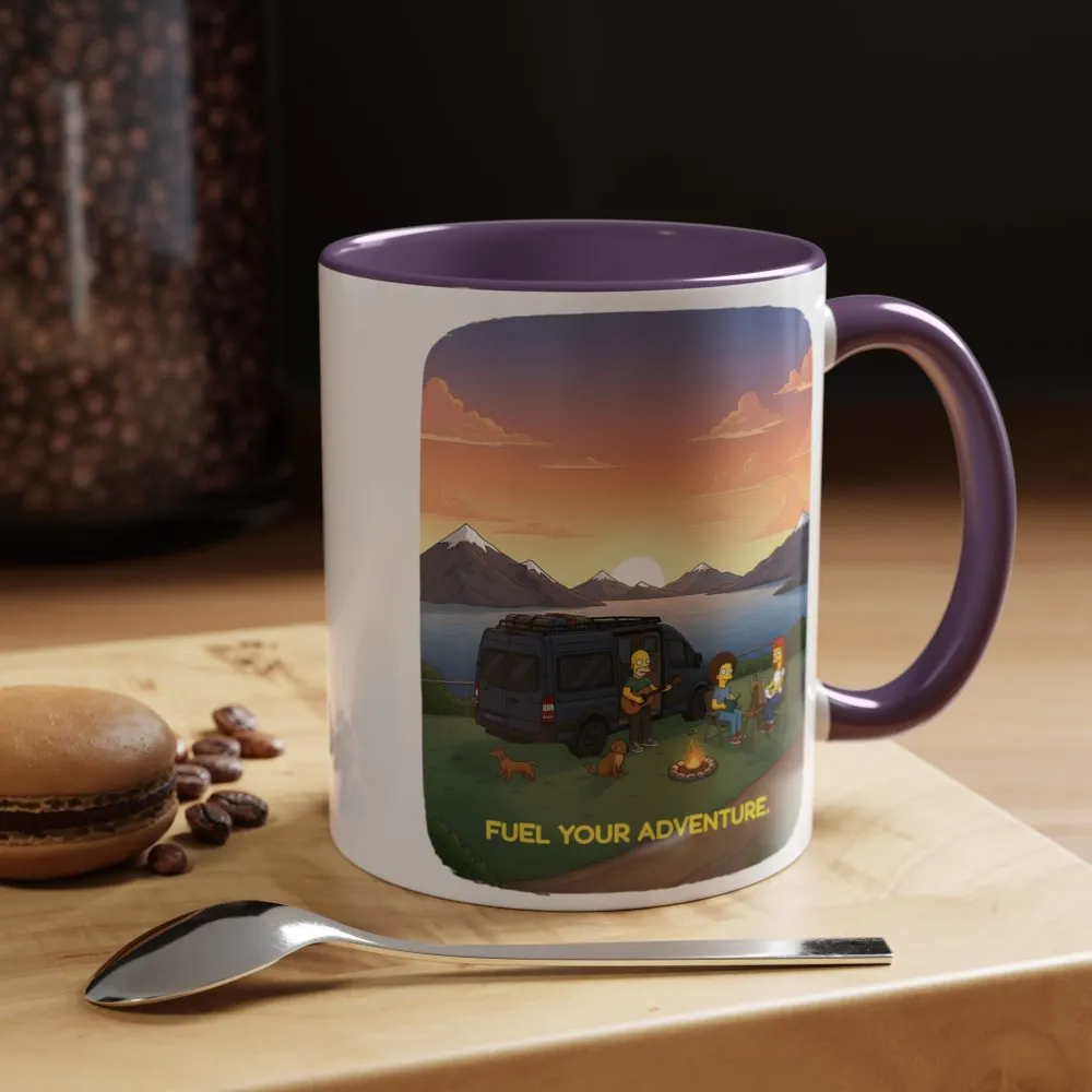 Accent Coffee Mug (11, 15oz) — "Fuel Your Adventure" Design Sitcom-Line