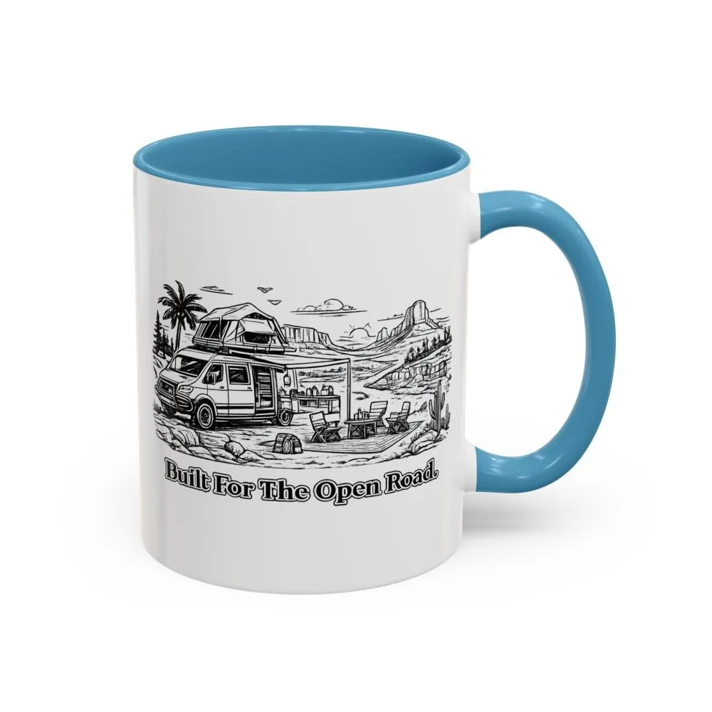 Accent Coffee Mug (11, 15oz) — "Built For The Open Road" Design Minimal-Line