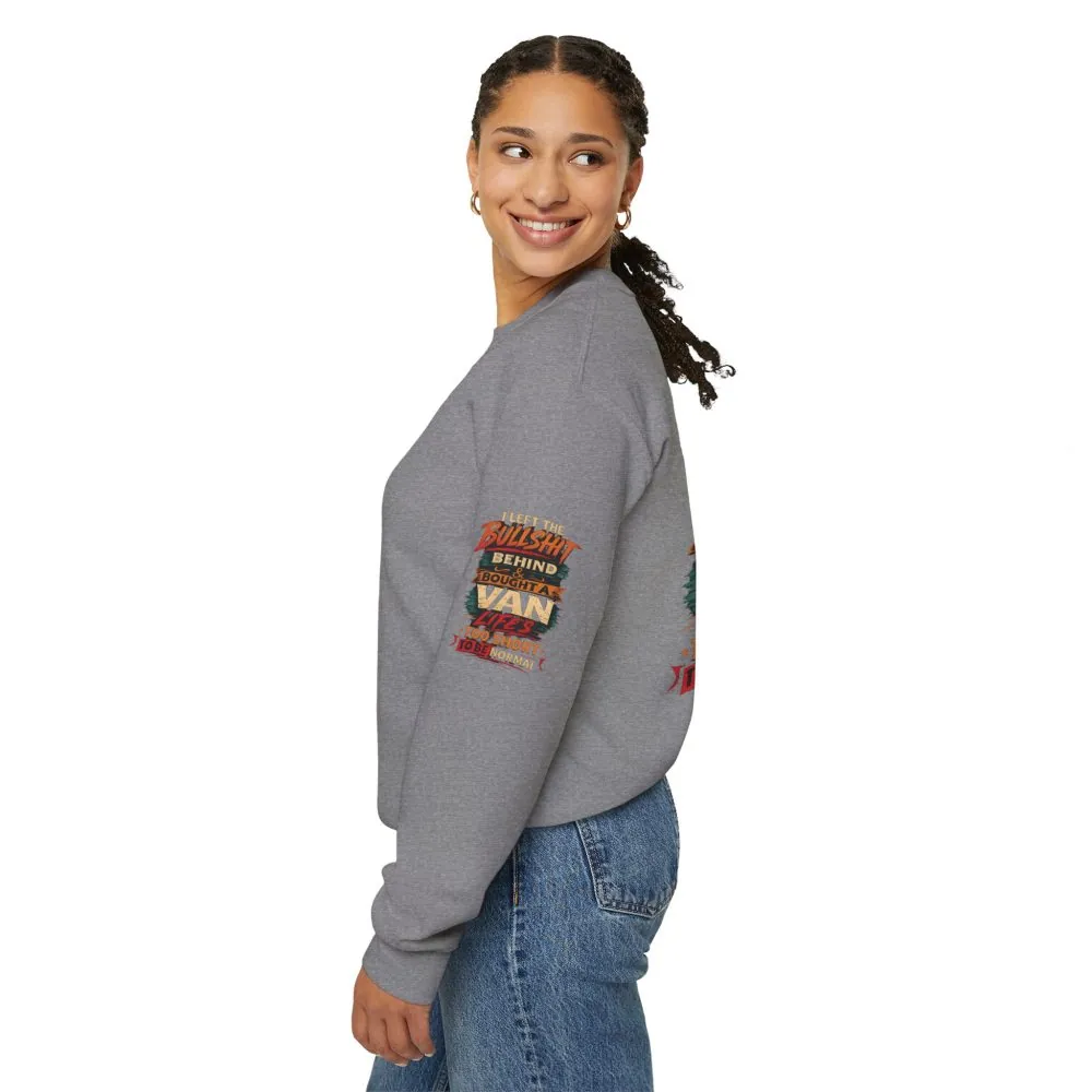 Unisex Heavy Blend™ Crewneck Sweatshirt — "I Left The Bullshit" Design F**K-Line