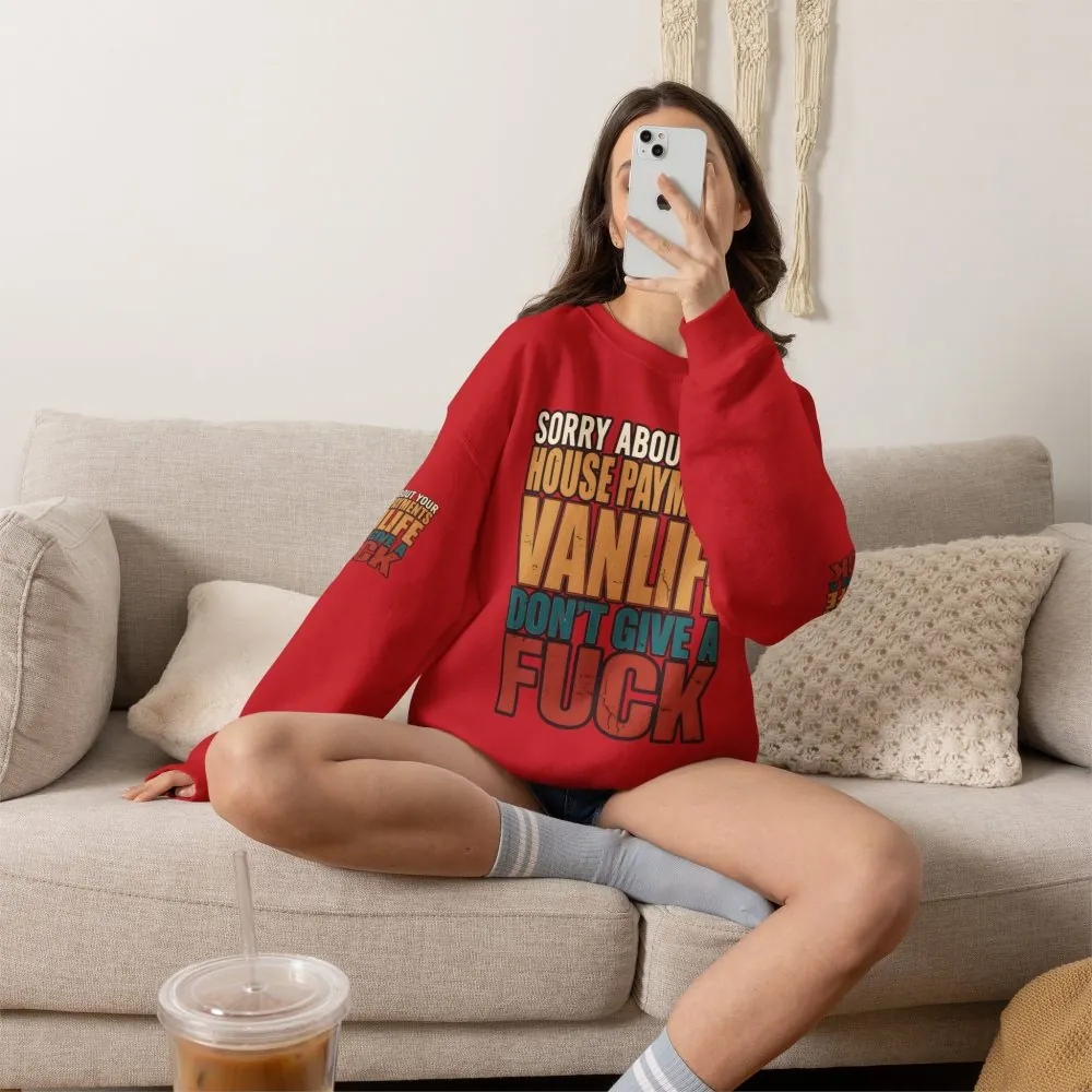 Unisex Heavy Blend™ Crewneck Sweatshirt — "Sorry About Your House Payments" Design F**K-Line