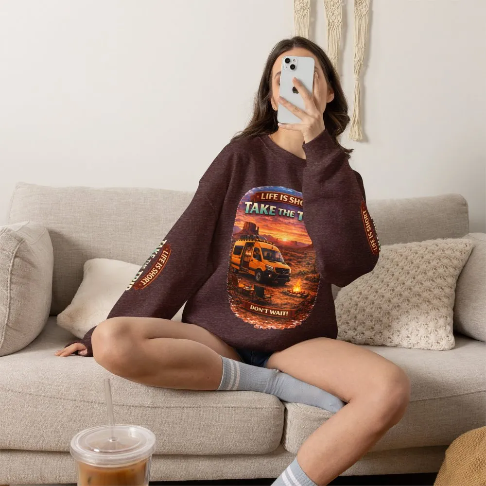 3355368002498637808_2048.jpeg Unisex Heavy Blend™ Crewneck Sweatshirt — "Life Is To Short-Take The Trip" Design Scenic-Line