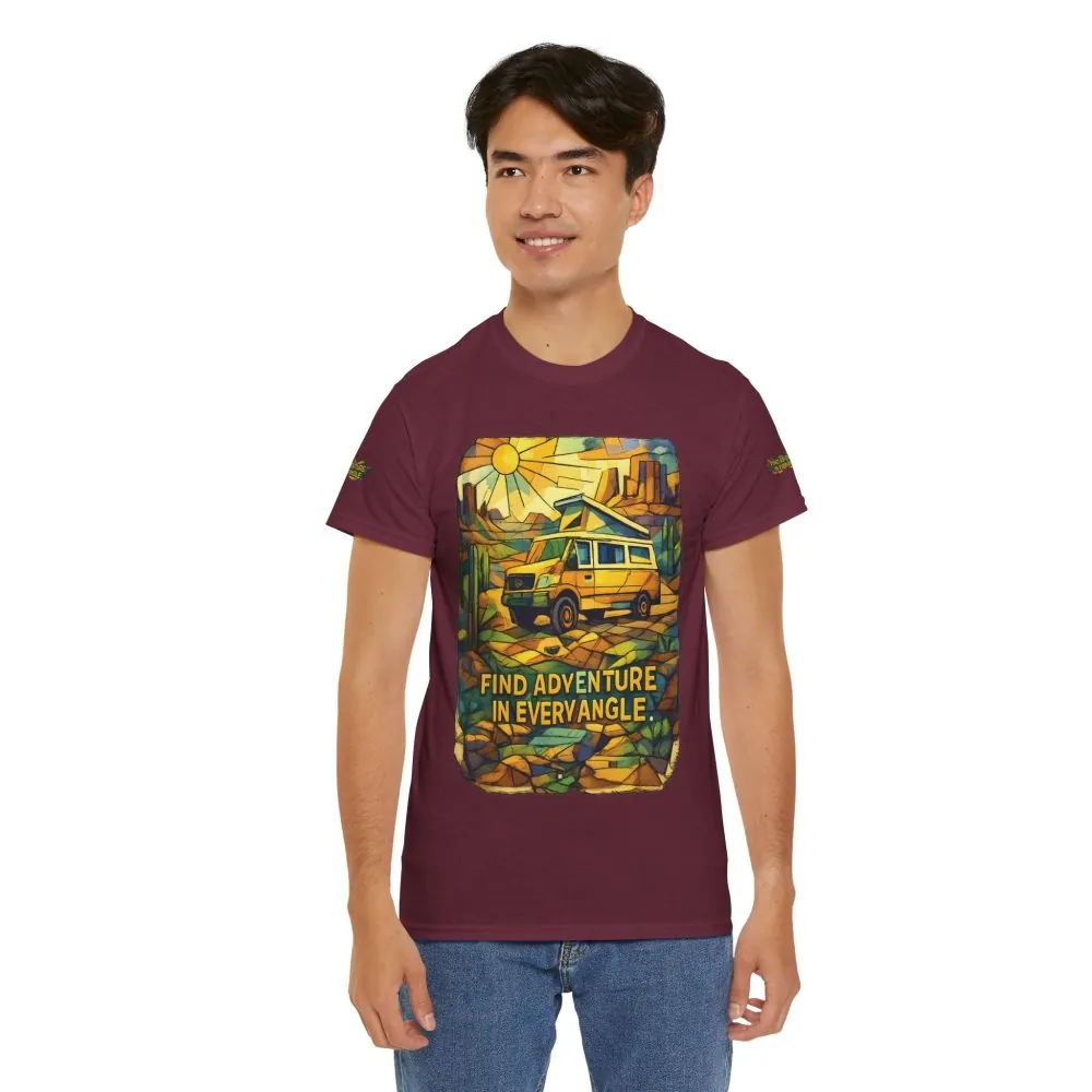 3357040884628502516_2048.jpeg Unisex Heavy Cotton Tee — "Find Adventure In Every Corner" Design Cubic-Line