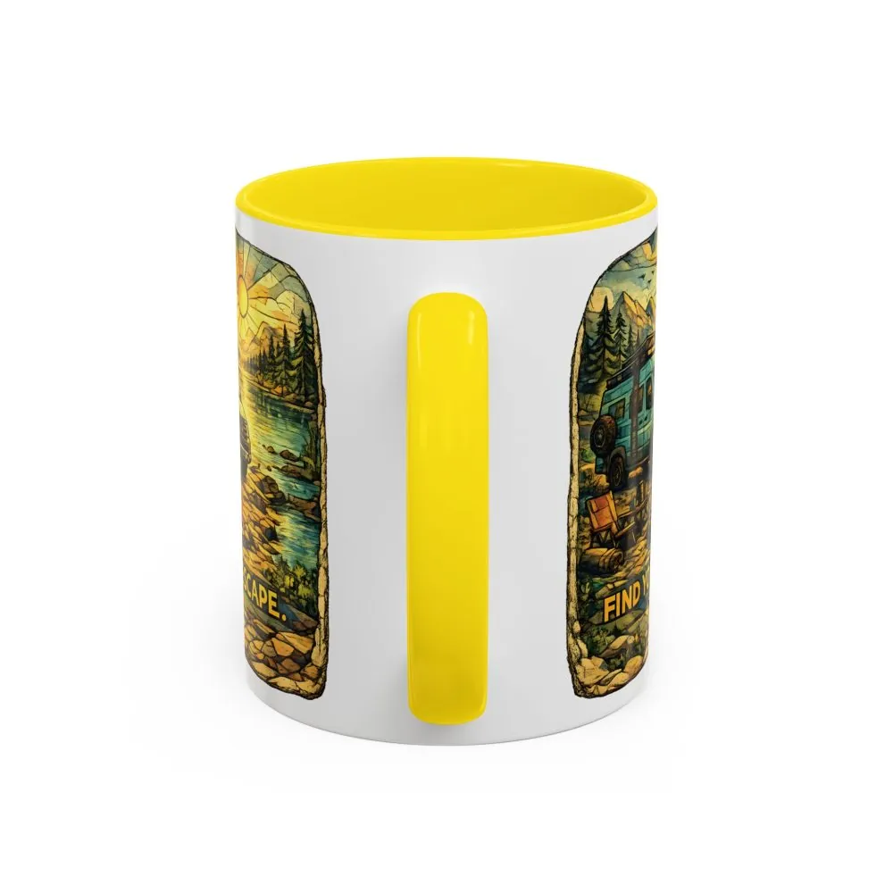 3361720211820314195_2048.jpeg Accent Coffee Mug (11, 15oz) — "Find Your Escape" Design Cubic-Line