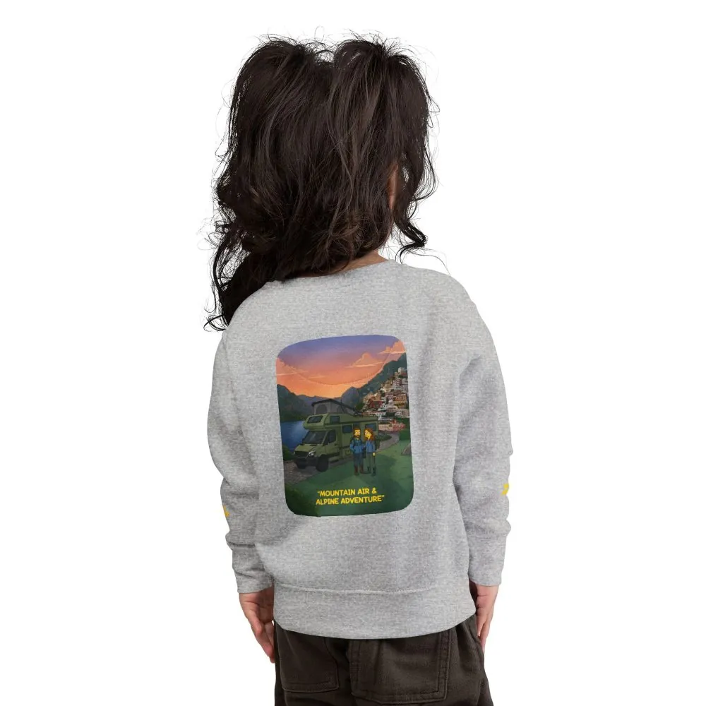 3370083173770428684_2048.jpeg Toddler Sweatshirt - "Mountain Air And Alpine Adventure" (Design Sitcom-Line)