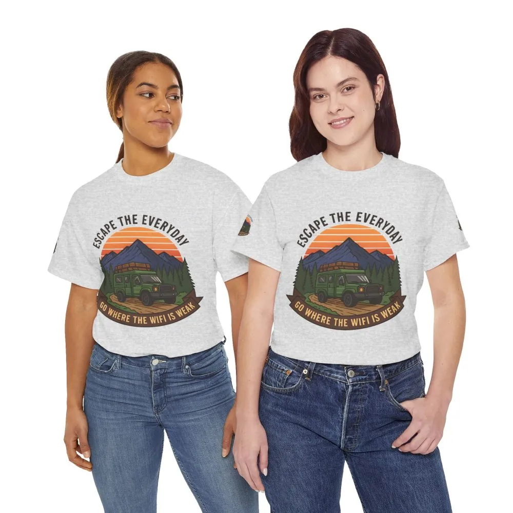 3374547981374474217_2048.jpeg Unisex Heavy Cotton Tee — "Go Where the WiFi Is Weak" Adventure Shirt