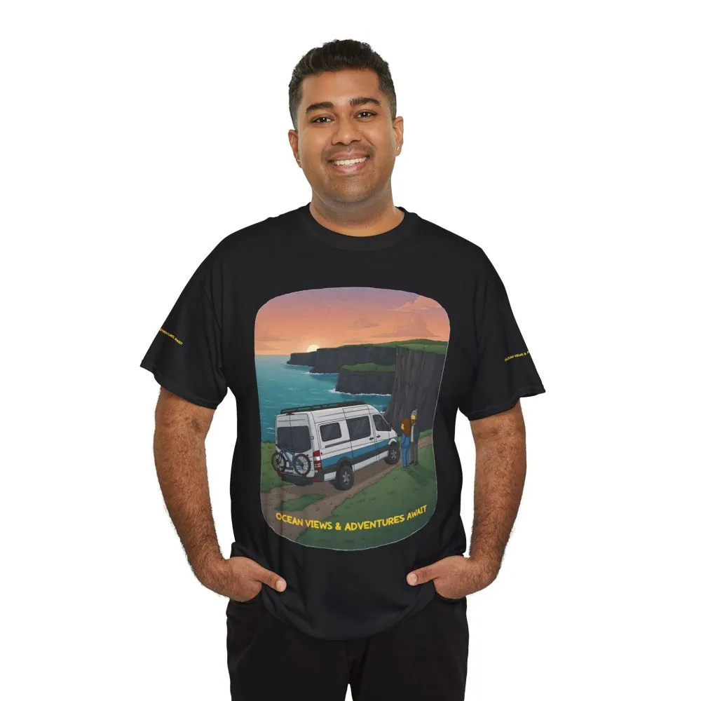 3409236020870156203_2048.jpeg Unisex Heavy Cotton Tee — "Ocean Views-Adventures Awaits" Design Sitcom-Line