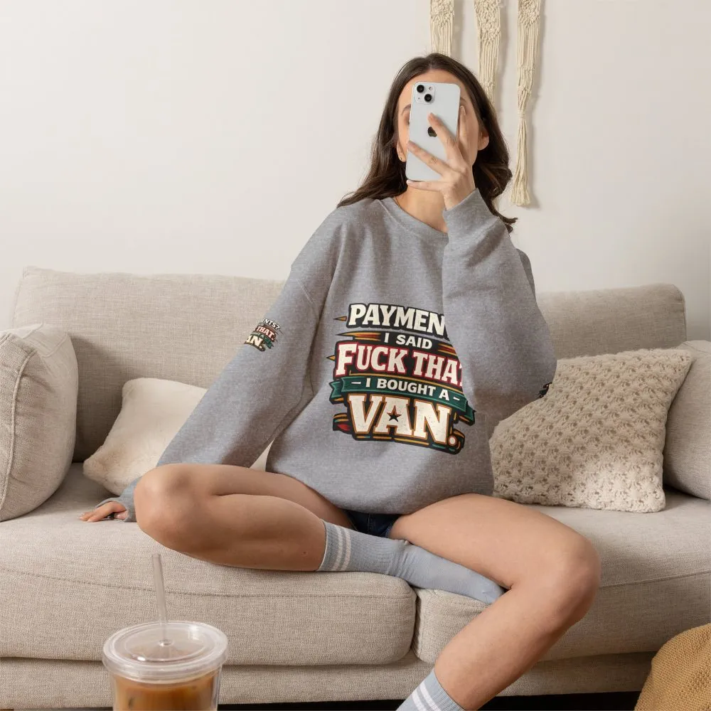 Unisex Heavy Blend™ Crewneck Sweatshirt — "Payments?I Said" Design F**K-Line
