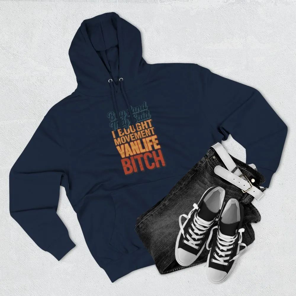 343122297824439785_2048.jpeg Three-Panel Fleece Hoodie - "Buy Land They Said" Design F**K-Line