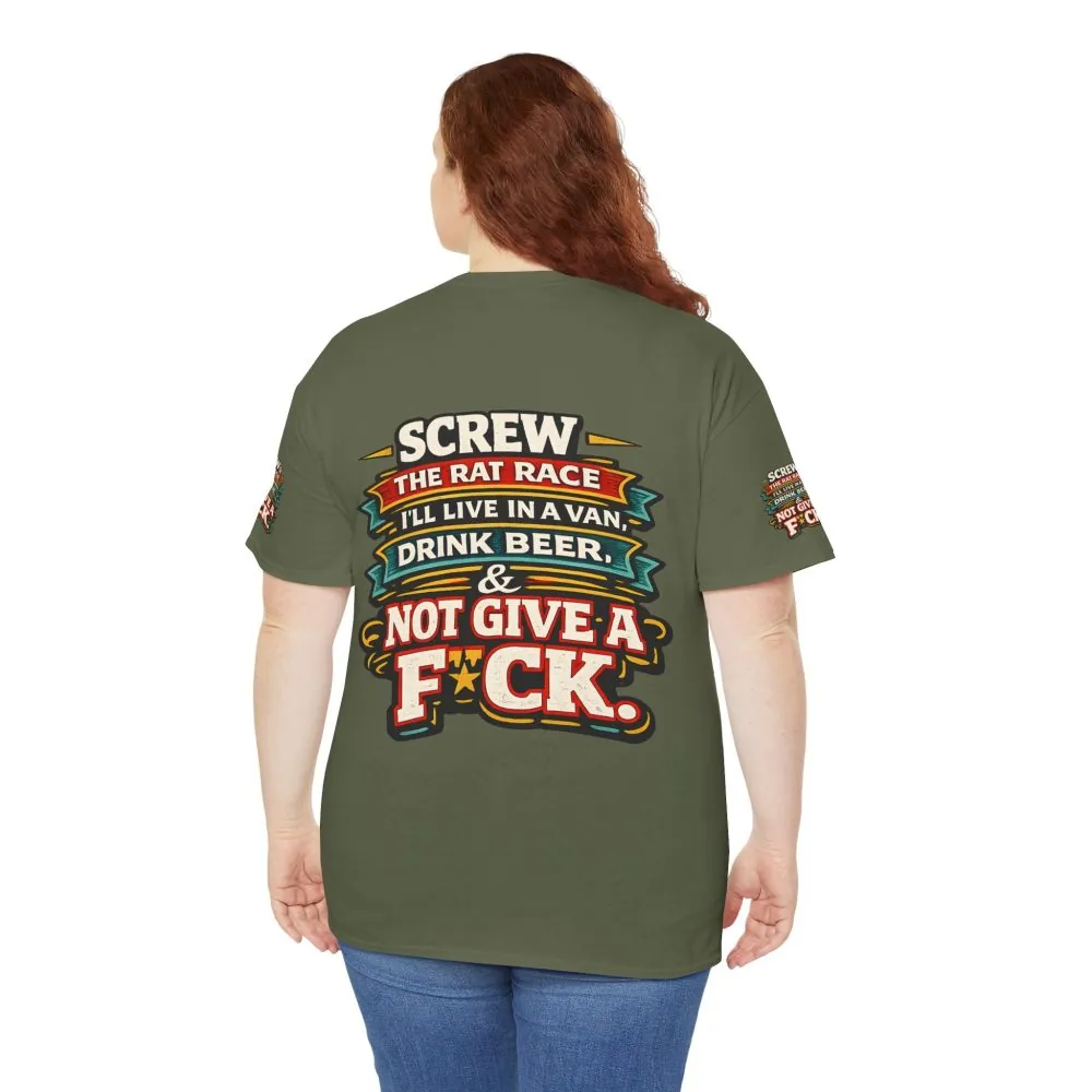 3431925130522640416_2048.jpeg Unisex Heavy Cotton Tee — "Screw The Rat Race" Design F**K-Line