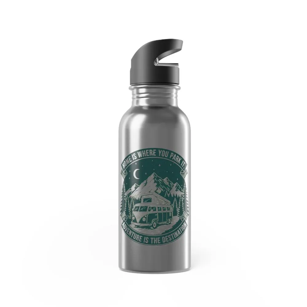 344317164842177281_2048.jpeg Stainless Steel Water Bottle with Straw –"Home Is Where You Park It-Adventure is the destination" Outdoor Logo 20oz
