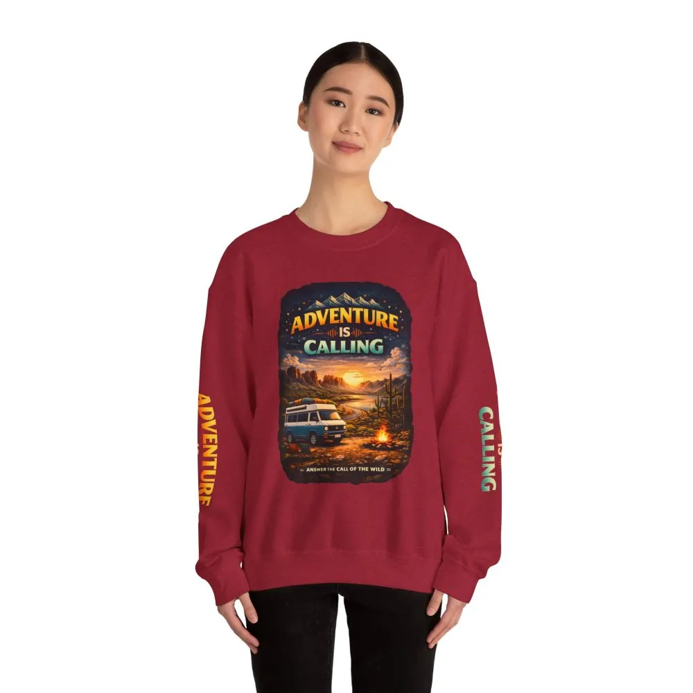 3445660391920435154_2048.jpeg Unisex Heavy Blend™ Crewneck Sweatshirt — "Adventure Is Calling" Design Scenic-Line