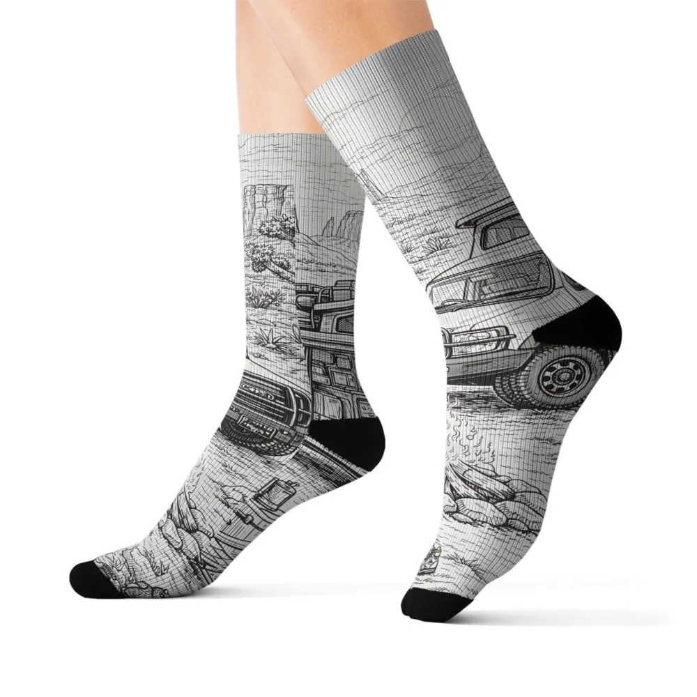 3446960507583478878_2048.jpeg Sublimation Socks — Retro Camper Roadtrip Crew Socks