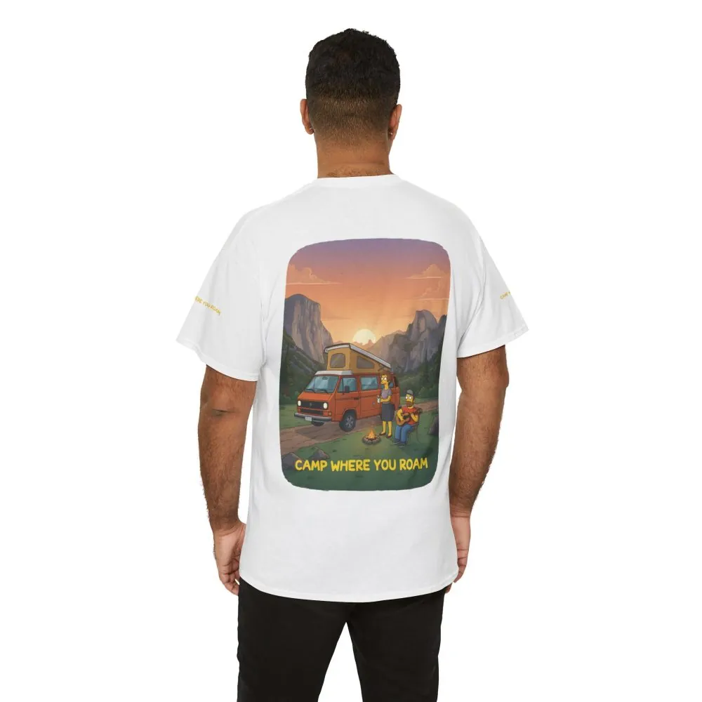Unisex Heavy Cotton Tee — "Camp Where You Roam" Design Sitcom-Line
