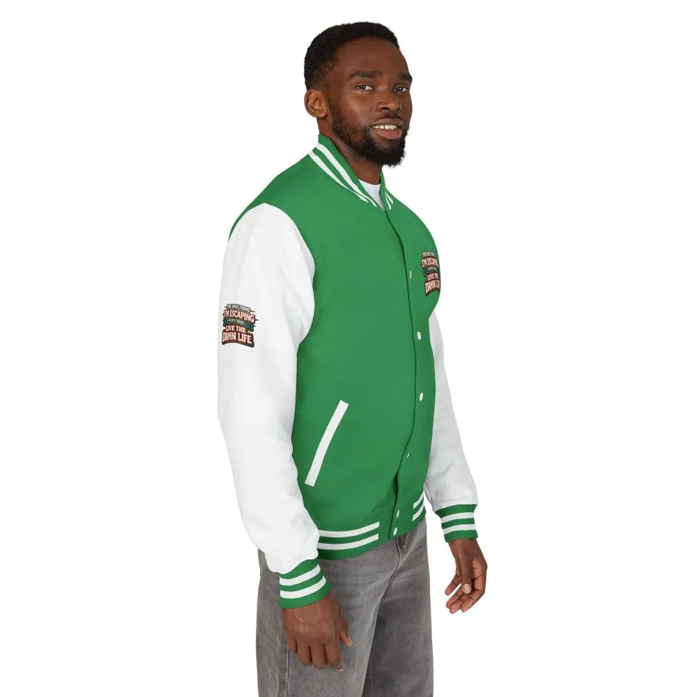 Unisex Heavyweight Letterman Jacket — "The Only Thing I´m Escaping" Design F**K-Line