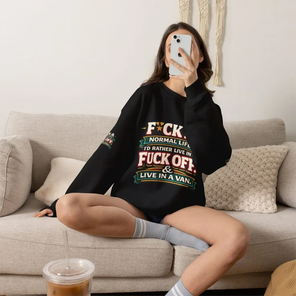 346805390964712311_2048.jpeg Unisex Heavy Blend™ Crewneck Sweatshirt — "Fuck A Normal Life" Design F**K-Line