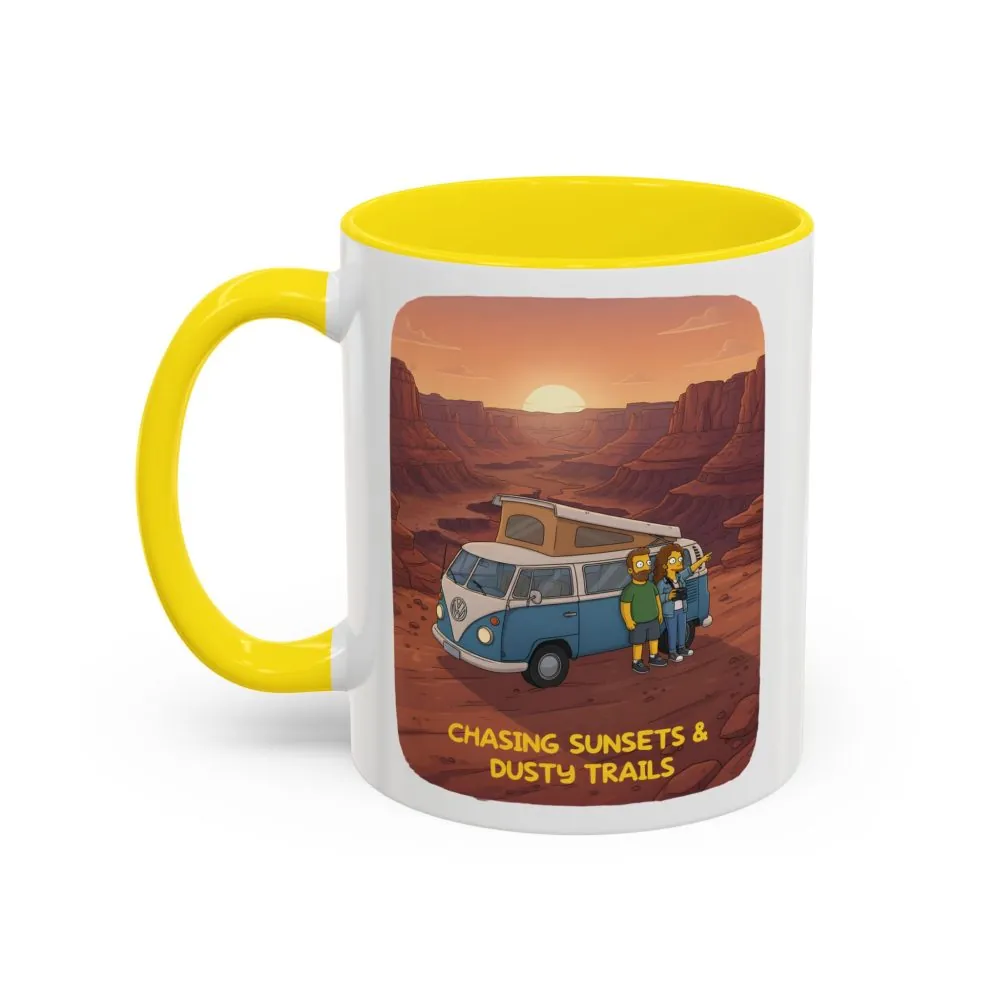 3469044019360867790_2048.jpeg Accent Coffee Mug (11, 15oz) — "Chasing Sunsets And Dusty Trails" Design Sitcom-Line