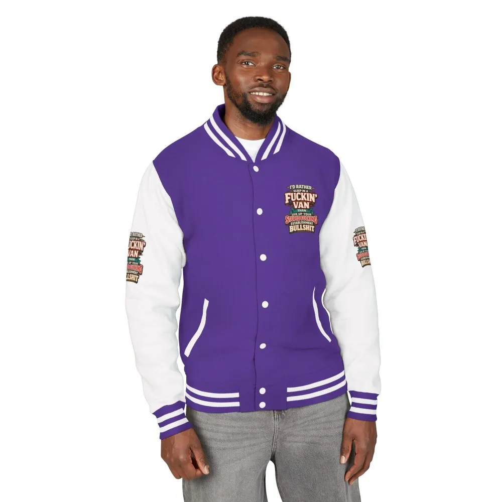 3470557263631530514_2048.jpeg Unisex Heavyweight Letterman Jacket — "I´d Rather Sleep in A Fucking Van" Design F**K-Line