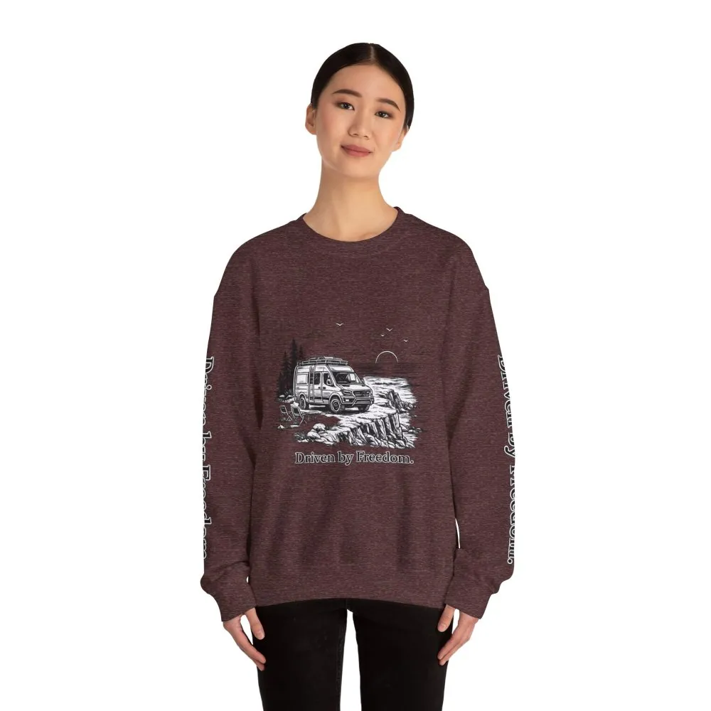 3478882114257402133_2048.jpeg Unisex Heavy Blend™ Crewneck Sweatshirt — "Driven By Freedom" Design Minimal-Line
