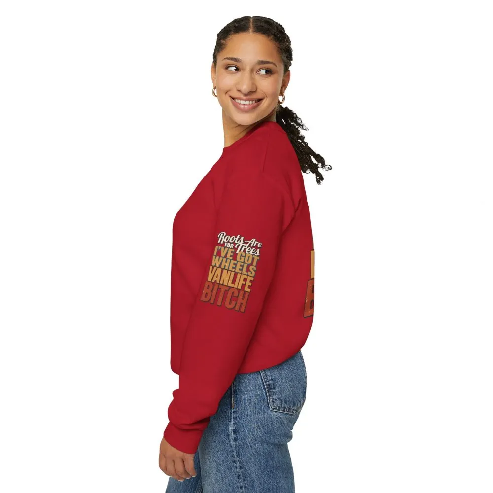 Unisex Heavy Blend™ Crewneck Sweatshirt — "Roots Are For Trees" Design F**K-Line