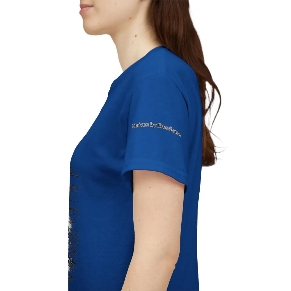 349857956998505433_2048.jpeg Unisex Heavy Cotton Tee — ""Driven By Freedom" Design Minimal-Line