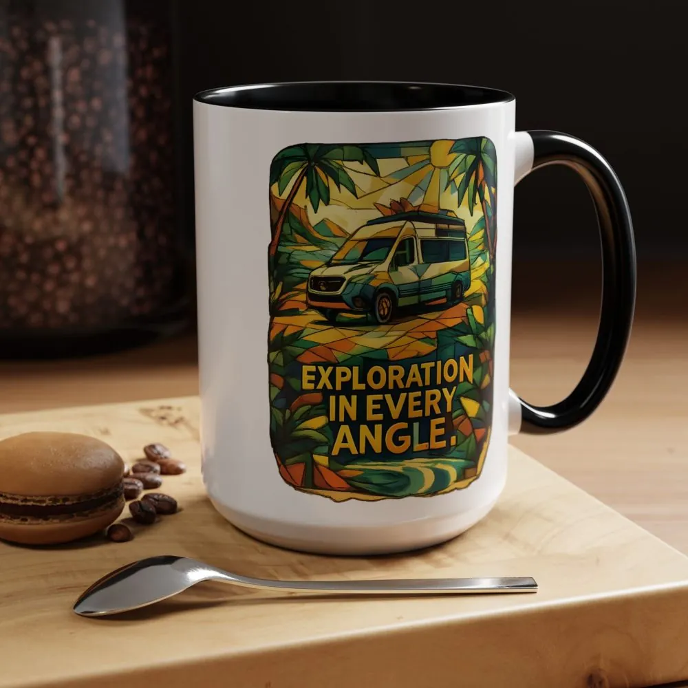 3501777440370771233_2048.jpeg Accent Coffee Mug (11, 15oz) — "Exploration In Every Angle" Design Cubic-Line