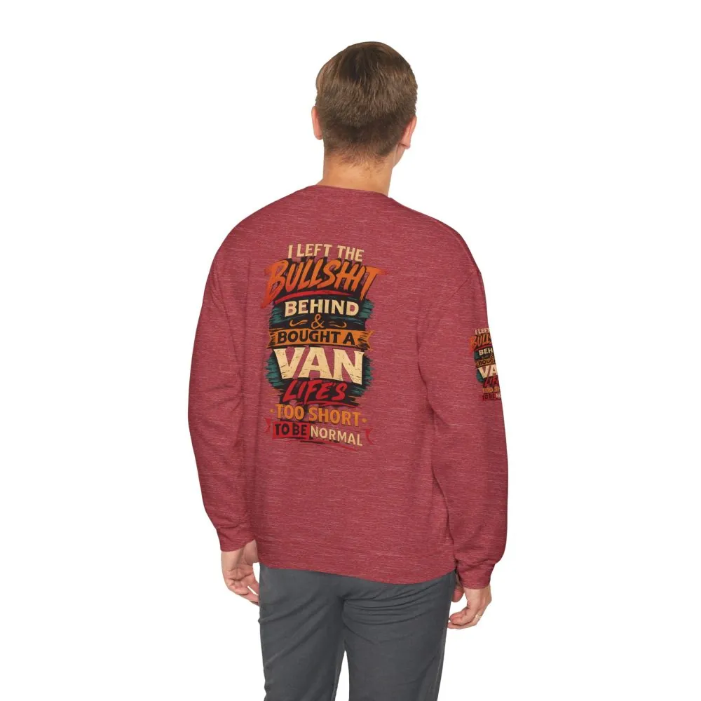 Unisex Heavy Blend™ Crewneck Sweatshirt — "I Left The Bullshit" Design F**K-Line