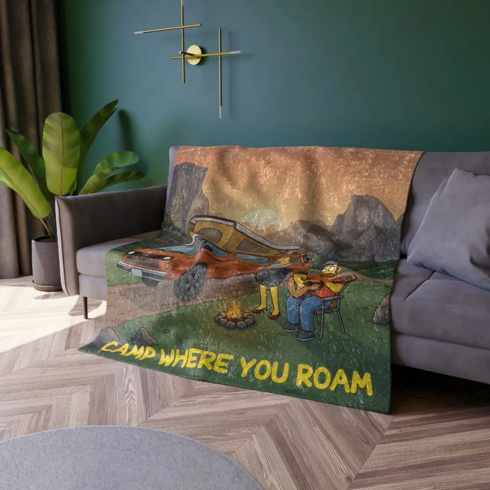 3515684303957277588_2048.jpeg Crushed Velvet Blanket —"Camp Where You Roam" Design Sitcom-Line (Campervan)