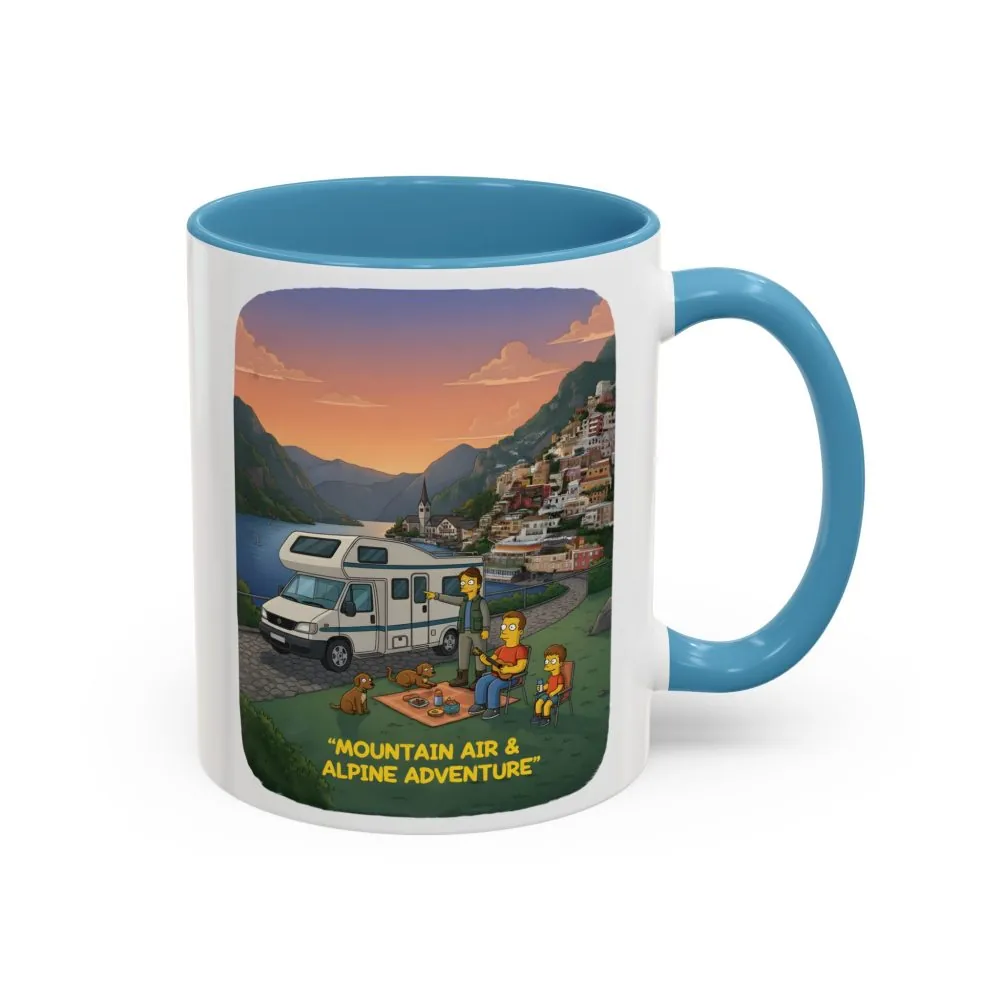 Accent Coffee Mug (11, 15oz) — "Mountain Air-Alpine Adventure" Design Sitcom-Line