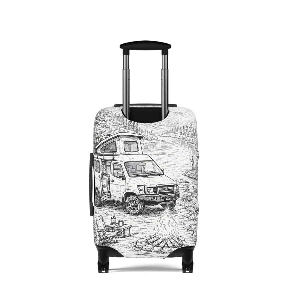 3527395365846104655_2048.jpeg Luggage Cover — Adventure Camper Sketch Travel Suitcase