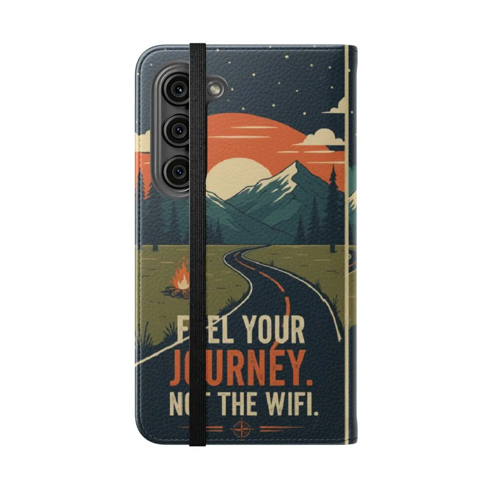 Flip Phone Case — "Fuel Your Journey, Not the Wifi" Wallet Cover