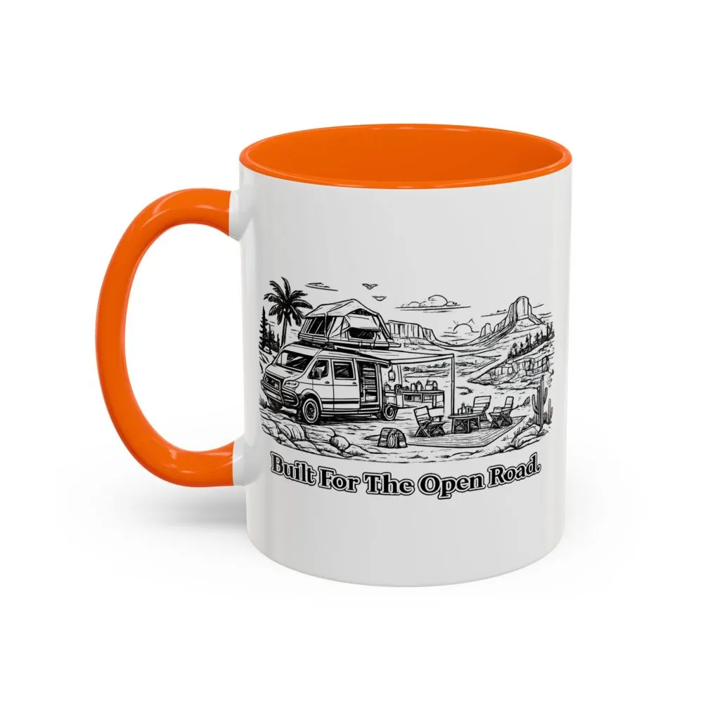 Accent Coffee Mug (11, 15oz) — "Built For The Open Road" Design Minimal-Line