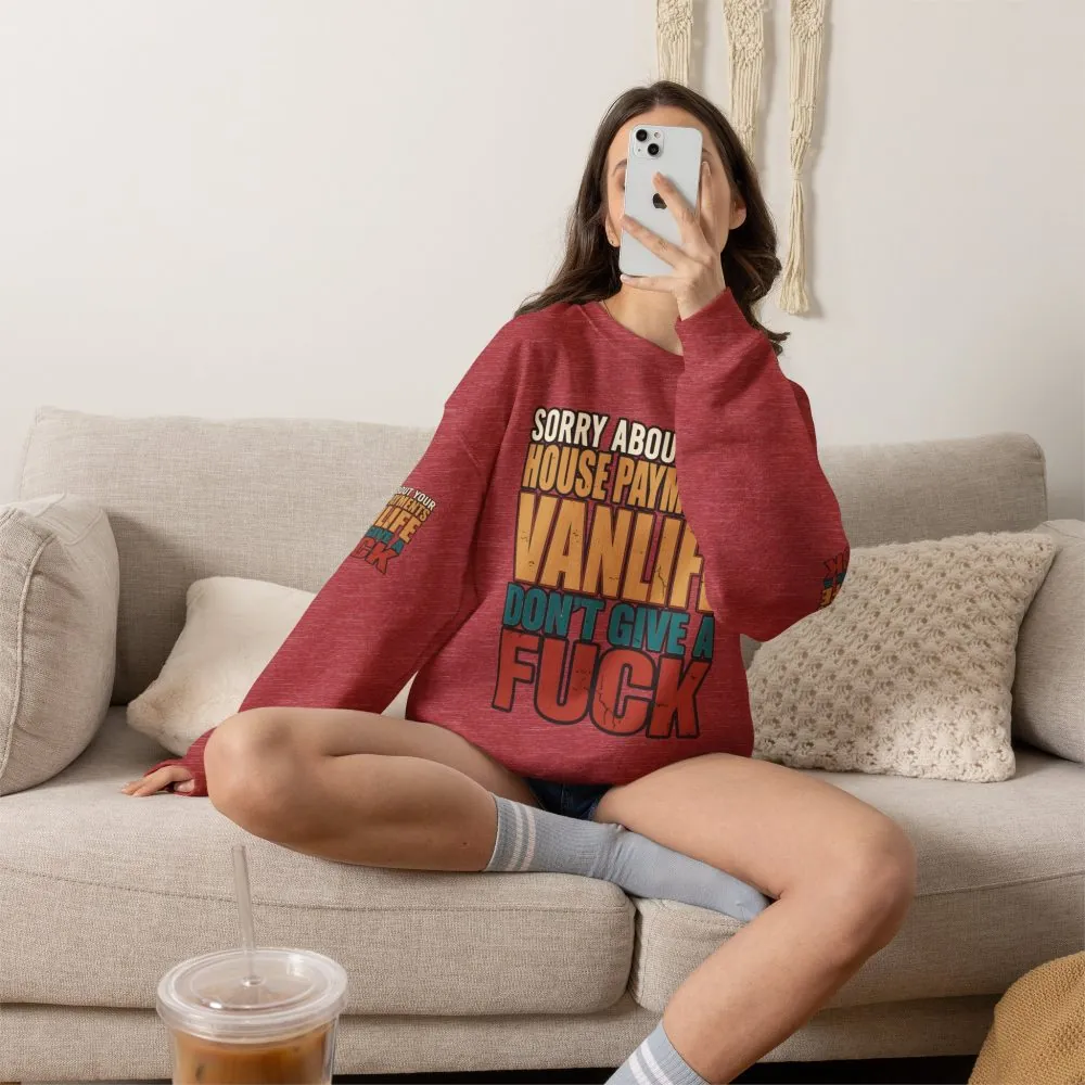 Unisex Heavy Blend™ Crewneck Sweatshirt — "Sorry About Your House Payments" Design F**K-Line