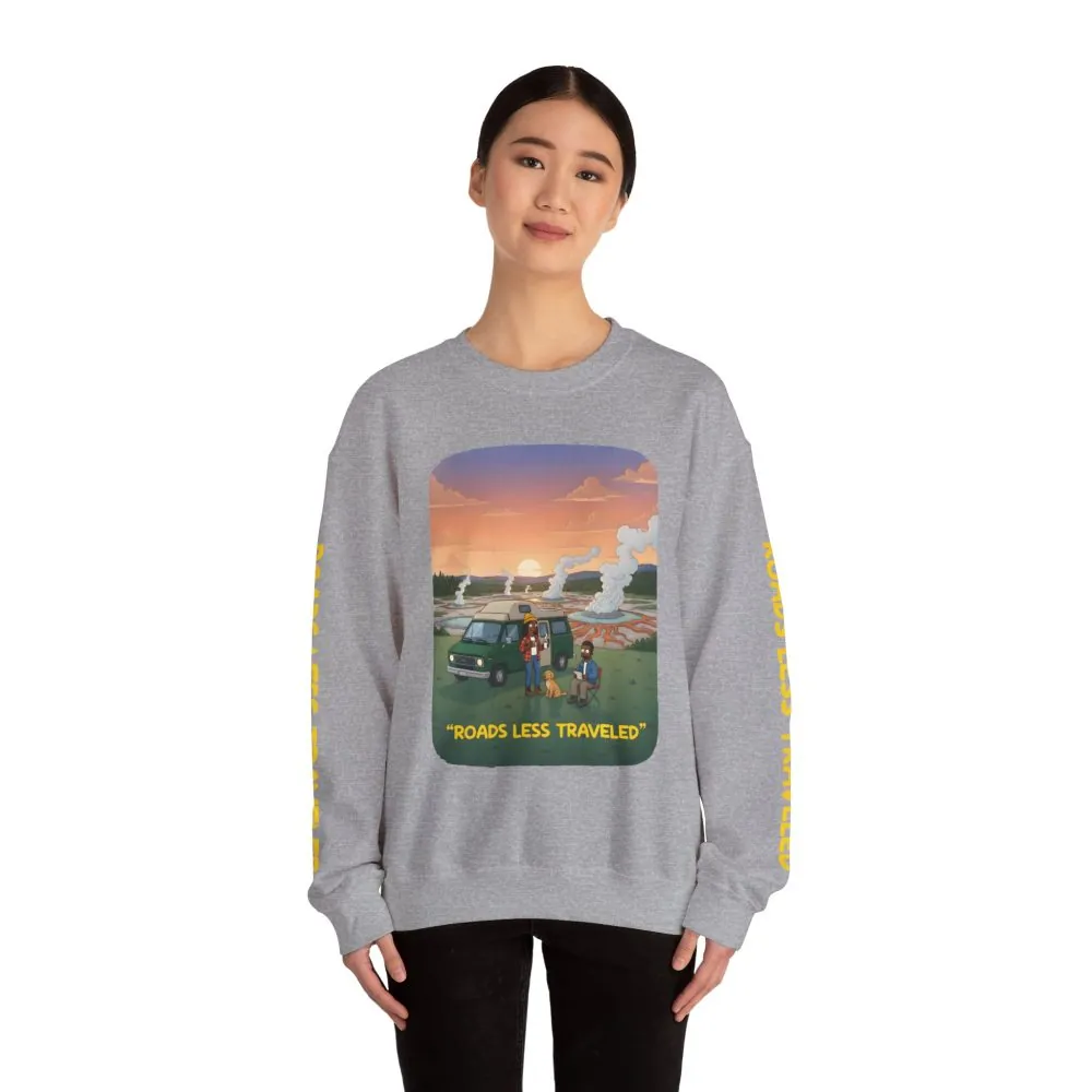 3569776673321715871_2048.jpeg Unisex Heavy Blend™ Crewneck Sweatshirt — "Roads Less Traveled" Design Sitcom-Line