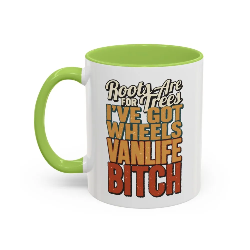 Accent Coffee Mug (11, 15oz) — "Roots Are For Trees" Design F**K-Line