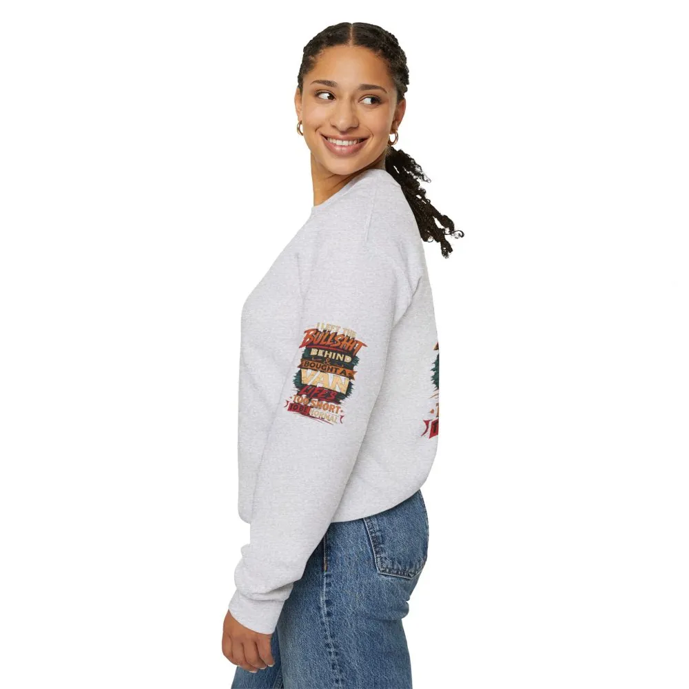 Unisex Heavy Blend™ Crewneck Sweatshirt — "I Left The Bullshit" Design F**K-Line