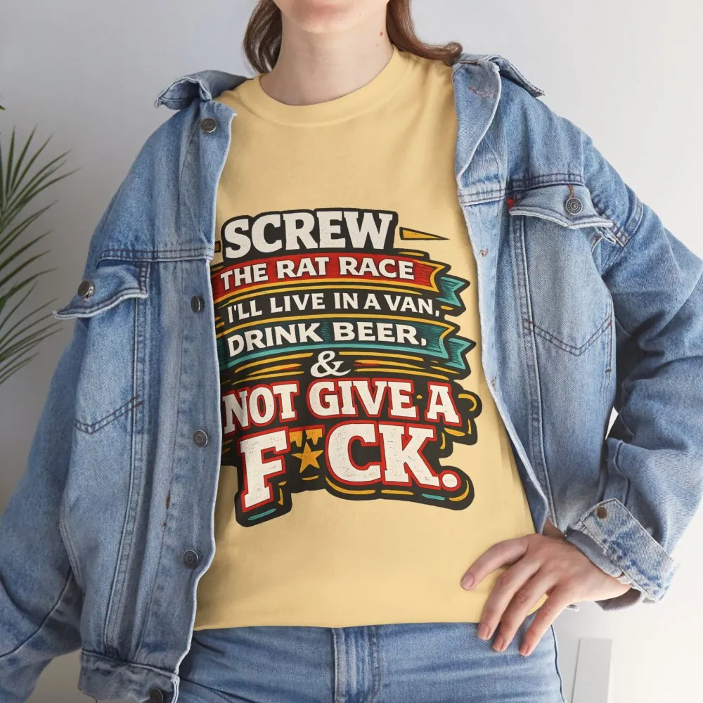 3581782147266211672_2048.jpeg Unisex Heavy Cotton Tee — "Screw The Rat Race" Design F**K-Line