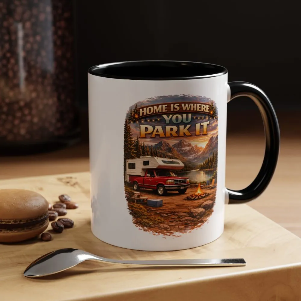 3582444613892387872_2048.jpeg Accent Coffee Mug (11, 15oz) — "Home Is Where You Park It" Design Scenic-Line