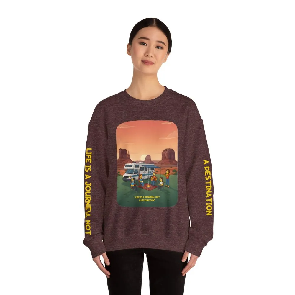 3583619066662758055_2048.jpeg Unisex Heavy Blend™ Crewneck Sweatshirt — "Life Is A Journey-Not A Destination" Design Sitcom-Line