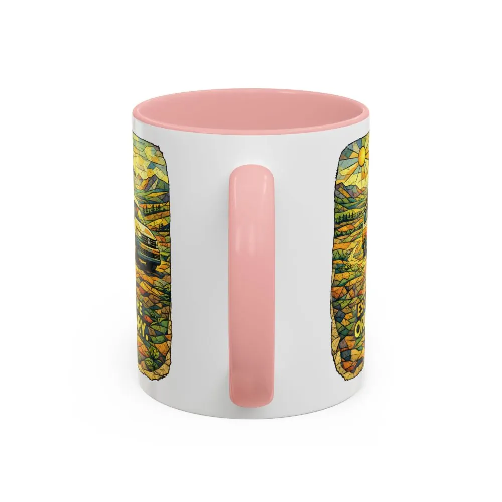 Accent Coffee Mug (11, 15oz) — "Escape The Ordinary" Design Cubic-Line