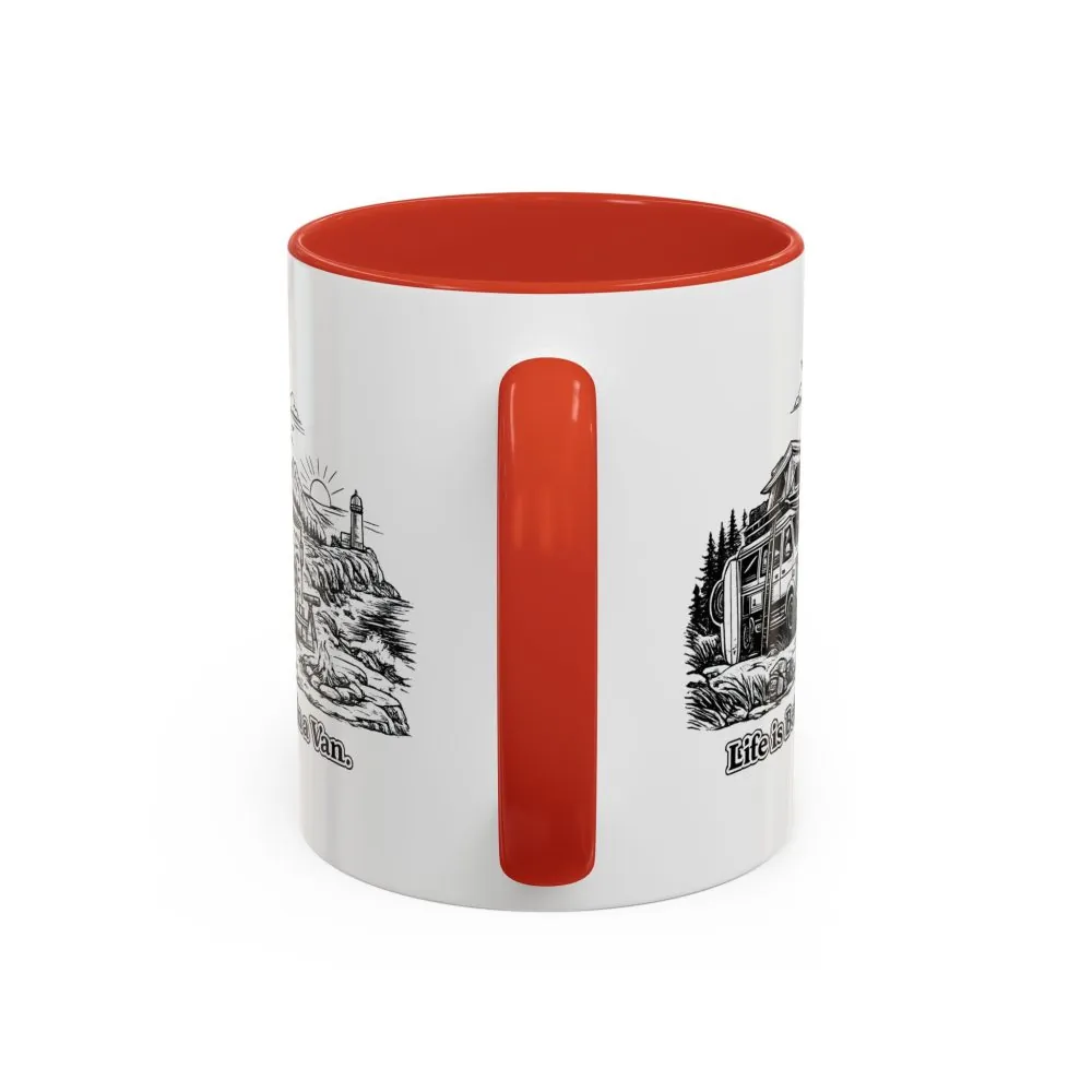 Accent Coffee Mug (11, 15oz) — "Life Is Better In A Van" Design Minimal-Line