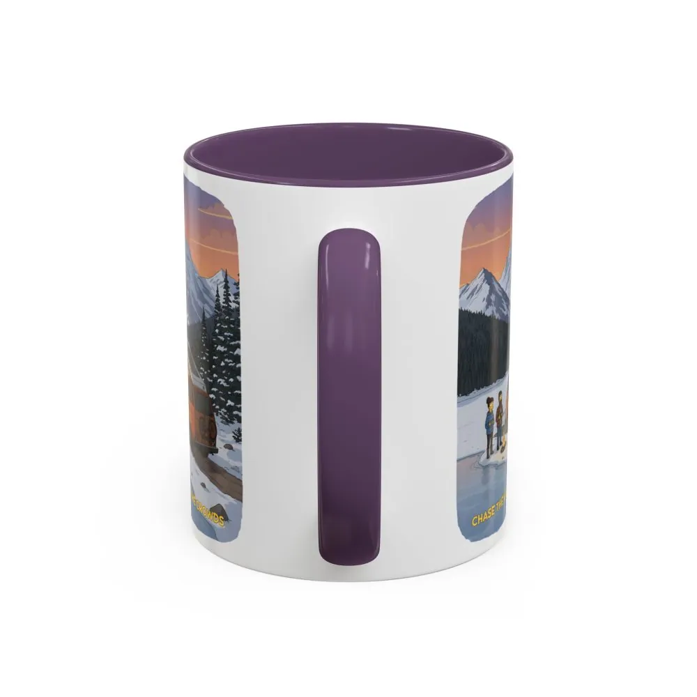 Accent Coffee Mug (11, 15oz) — "Chase The Views-Not The Crowds"" Design Sitcom-Line
