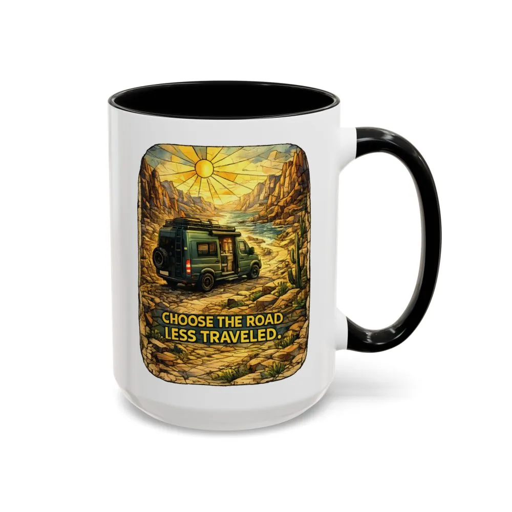 3628277745037951863_2048.jpeg Accent Coffee Mug (11, 15oz) — "Choose The Road Less Traveled" Design Cubic-Line