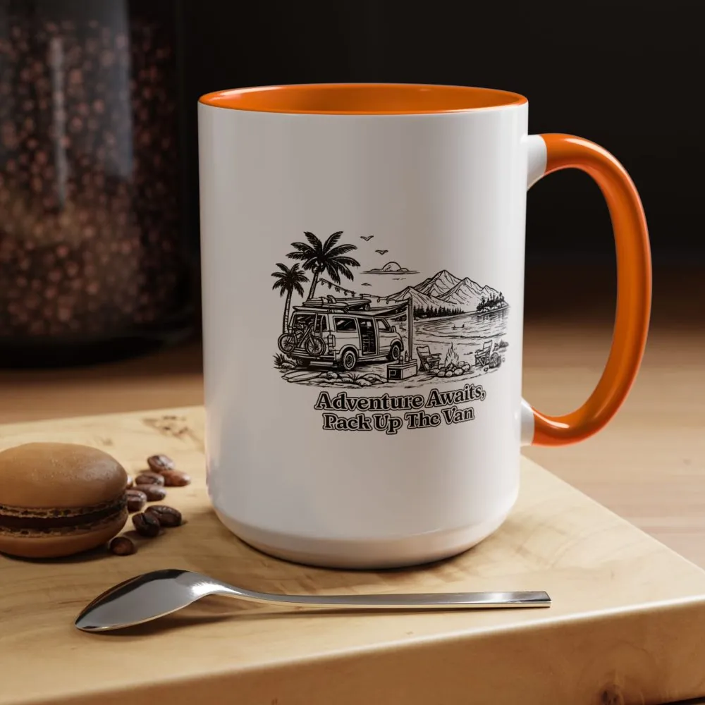 3629655525253600681_2048.jpeg Accent Coffee Mug (11, 15oz) — "Adventure Awaits,Pack Up The Van" Design Minimal-Line