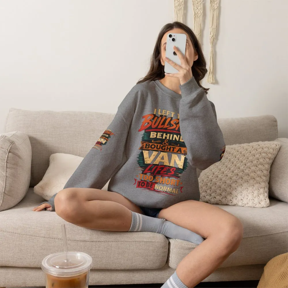 Unisex Heavy Blend™ Crewneck Sweatshirt — "I Left The Bullshit" Design F**K-Line