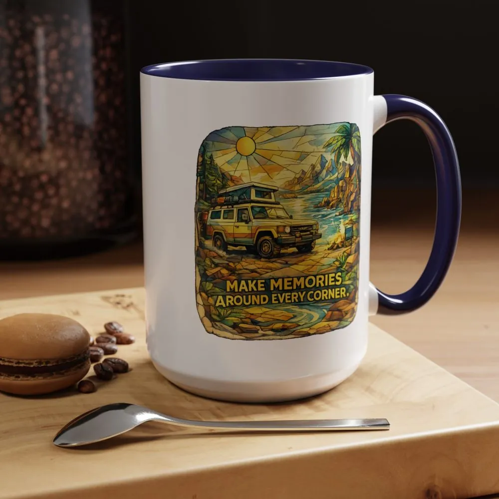 3643081213418954567_2048.jpeg Accent Coffee Mug (11, 15oz) — "Make Memories Around Every Corner" Design Cubic-Line