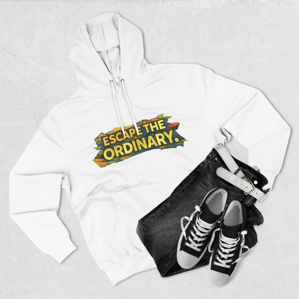 3645379446730542057_2048.jpeg Three-Panel Fleece Hoodie - "Escape The Ordinary" Design Cubic-Line