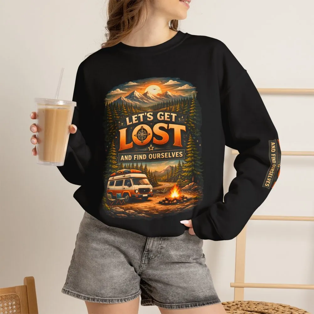 3652494208319030162_2048.jpeg Unisex Heavy Blend™ Crewneck Sweatshirt — "Let´s Get Lost And Found Ourselfs" Design Scenic-Line